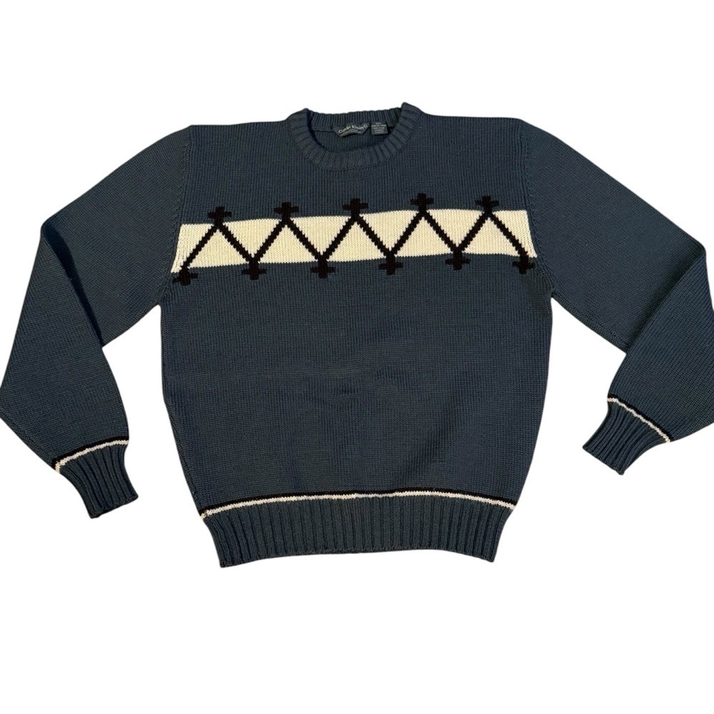 Vintage Calvin Klein 1970s Wool Crewneck Sweater Size Large Unisex